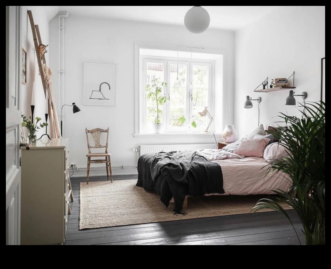 Puteți sugera modalități de a crea un dormitor inspirat de scandinav folosind idei de decor?